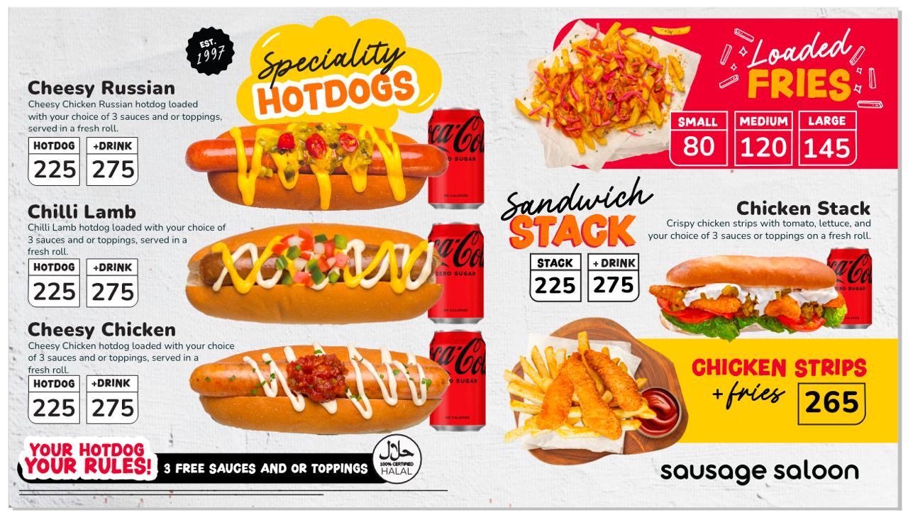Sausage Saloon Classic Hotdogs & Corndogs Menu